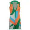 Women's Jumpsuits & Rompers Color block stitching sleeveless jumpsuit shorts