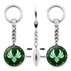 Keychains Genshin Impact Keychain jeu jeu de dieu Water vent tonnerre double face verre pendentif clé porte-clés porte porte-bague