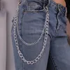 Ремни Стильс мужчина женская брюки брюки цепь пояс панк хип -хоп многослойный кольцо ринг сердца металлическая звечер