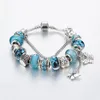 925 Серебряные чары и ключевой подвесной браслет для браслетов Pandora Charm Ювелирные изделия E001