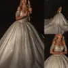 Luxurious Ball Gown Wedding Dresses Sweetheart Off Shoulder Strapless Cap Sleeve Crystal Beaded Sequins Lace Sweep Train Bridal Gowns Custom Made Wedding Gown
