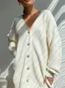 Tossy Oversized Cardigan Sweater Autumn Casual High Street Single-breasted Pullover Ladies Knit Coat White Cardigans For Women