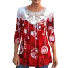 Women's Blouses & Shirts Pullover Top Charming Long Sleeves Fine Workmanship Xmas Snowflake Pattern Tee Shirt Female ClothesWomen's