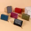 9 Slot Crocodile Pattern Coin Purses for Women Unisex Leather Business Credit Card Holder Mini Wallet
