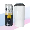 Vasos de sublimación de 14 oz Enfriadores de latas curvos 4 en 1 para latas Botella de cerveza en blanco Vaso brillante Con cajas de tapas dobles Vasos aislados al vacío de doble pared de acero inoxidable