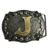 1 Pcs Gold Initial Letter Buckle Hebillas Cinturon Men's Western Cowboy Metal Belt Buckle Fit 4cm Wide Belts257U