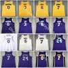 2022 Diamant 75e Anniversaire Basketball Jaune 6 Maillots James Violet New City 0 Westbrook Carmelo 7 Maillot Anthony 3 Davis Cousu Blanc Taille S-2XL