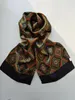 Men039s 100 Silk Scarf Long Neckerchief Double Layer Windmill Pattern Blue Brown4303440