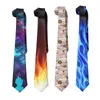 Design Fashion Mens Tie 8cm Blue Black Flame Necktie 3d Printing For Men Unisex Causal Party Wedding Accessories Ties