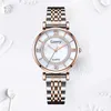Luxo Mulheres Relógio de Pulso Diamante Rosa Aço Inoxidável Aço Inoxidável Business Quartz Wrist Watches Zegarek Damski