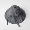 Lady Striped Summer Foldbar Bucket Hat Wide Brim Hat Beach UV Protection Round Top Sunscreen Fisherman Cap G220418
