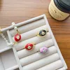 Luxury Designer Jewelry Womens Saturn Ring Drop Glaze European And American Ins Style Copper Gold-Plated Rings Enamel Jewelry Factory Wholesale R567