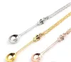 Krone Mini Teekanne Halskette Löffel Anhänger Halsketten Schmuck Gold Silber Schwarz Farben Für Männer Frauen Geschenk