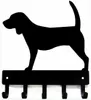 Beagle Dog- 키 후크 키 체인 홀더 -6 인치 너비의 금속 벽 예술