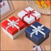 Watch Boxes Cases Accessories Watches Bow Engagement Bracelet Display Gift Box Navy Blue Jewelery Organizer Drop Delivery 2021 Edzhn
