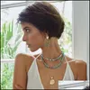 Hangende kettingen retro bohemia zachte keramiek kralen choker nekhalce voor vrouwelijke sieraden geschenken colorf handmad link ketting sleutelbeen slot metaal dhvpm