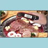 Thermometers Kitchen Tools Kitchen Dining Bar Home Garden Collapsible Digital Cooking Food Detector Meat Household Thermometer Me Dhy5S