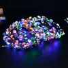 Party Wreath LED Headband Lights Glow strings Flower Crown Headbands Light Up Hair Wreath Hairband Garlands Women Christmas SN4883