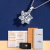 Sterling Zilveren Sneeuwvlok 1CT D Kleur VVS1 Echt Moissanite Lab Diamond 14K White Gold Hanger Ketting Dames Sieraden
