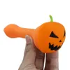 Halloween Series pumpkin expression silicone smoking hand pipe colorul and beautiful silicon pipes oil jar wax