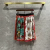 2022 Kadın Markası Çok Renkli A-Line Mini Etekler Vintage Mektup Desenli Seksi Elbiseler Kadın Milan Pist High End Özel Uzun Pileli Hotty Sıcak Tasarımcı Etek