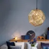 Pendellampor geometriska gyllene ihåliga ljus moderna mångfacetterade sfäriska art deco lamp sovrum vardagsrum matsalen