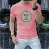 Мужские футболки европейские товары горячие алмазы Мерсеризованная хлопковая футболка с коротки