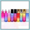 Packing Bottles Office School Business Industrial Gradient Color 5Ml Glass Roll-On Liquid Essential Oils Bottle With Stainless Steel Rolle