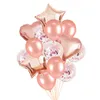 Party Dekoration Rose Gold Ballon Set Stern Herz Folie Geburtstag Baby Dusche Hochzeit Helium Ballons Dekor GloboParty