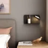 Wall Lamp Bedroom Bedside Light With Shelf Modern Simple Lamps Switch USB Charging Background Decor Sconce AC110V 220VWall