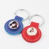 Creative Snap Leather Product DIY Keychain Sublimation Blank Metal Keyring Gift Souvenir