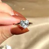 Wed Diamond Heart Designer Ring For Woman 925 Sterling Silver White 5A Zirconia اقترح خواتم الزفاف للنساء مجوهرات فاخرة في عيد الحب مربع هدايا