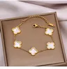 Jóias da moda Lucky ladi Four Fleol Clover Bracelet 18K manchas de ouro Bancheled Stainls Designer de aço Gold Women Van Steel