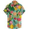 Camicie da uomo camicie hawaiane con stampa da uomo camicia manica corta molla ananas modella casual top estivi sciolti