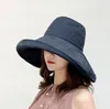 Chapeaux seau panaméens pour femmes, chapeau quatre saisons à grand bord, chapeau de pêcheur Double face, pare-soleil, casquette pour adulte DE541