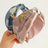 Fashion Women Headband Wide Side Flower Headwear Fresh Color Turban Girls Autumn Headwear Hair Accessories