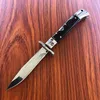 Ny 9 -tums US Italian Style Stiletto Mafia Automatisk kniv Enkel Action Outdoor Tactical EDC Tool Pocket Survival Snabbare Polish Auto Knives BM 3400 4300 UT85 UT88 C07