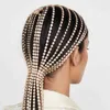 Мода Горячая распродажа свадебных повязки Длинные кисточки для волос Аксессуары для волос Подходит для женских хрустальных многоцепочечных волос цепь волос AA220323