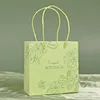 Geschenkpapier im handbemalten Wald-Stil, Hochzeitsgeschenke für Gäste, Souvenirs, Box, Verpackung, Partygeschenke, grüne Süßigkeiten-Box aus Holz, Geschenkpapier, Geschenk