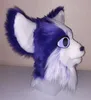 Purple Plush Cat Fursuit Частичный костюм животных котенок котенок головка и хвост