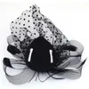 Stikte rand hoeden stijl feest fascinator haaraccessoire veer clip hoed bloem dame sluier bruiloft decor863756666