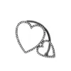 S2966 mode smycken ihålig ut hjärtatörklipp öron hänger strass kärlek hjärtan enstaka öronklippörhängen örhängen