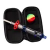 Headshop214 NC015 Hookah Spill-proof Smoking Pipe Colorful Calabash Glass Bong About 6.93 Inches 10mm 14mm Quartz Banger Nail Ceramic Tip Clip Dabber Tool Bag Set