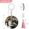 Nyckelringar sätter runt akrylnyckelringsämnen Key Ring Circles Clear Discs Ornament med HoleyChains Forb22