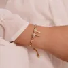 Bracelets de charme Plein Cristaux Bowknot Bracelet Mode Tendance Alliage Chaîne Redimensionnable Poignet Bijoux Charme Femmes Zricon Main Bande JewelryChar