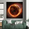 Abstract Burning earth Poster 1pcs Modern Home Wall Decor Canvas Picture Art HD Print Painting On Canvas for Living Room