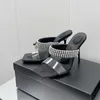 Lady Sandals Женщины 2022 Черные высокие каблуки туфли Slippers Sandalias Mujer Loafer