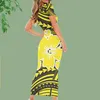 NoisyDesigns Vintage Plumeria Flowers Women bodycon sundress Summer Black Long Dress Lady Robe Maxi Vestidos Gold Dropship 220627