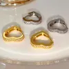 Hoop Huggie Fashion Silver Gold Earring Studs med 3A Cubic Zircon Hip Hop Luxury Heart Earrings for Womenhoop Kirs22