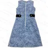 Fashion Denim Dresses Summer Sleeveless Dress Classic Flora Embroidery Ladies Dress 3 Sizes Girls Skirts Apparel